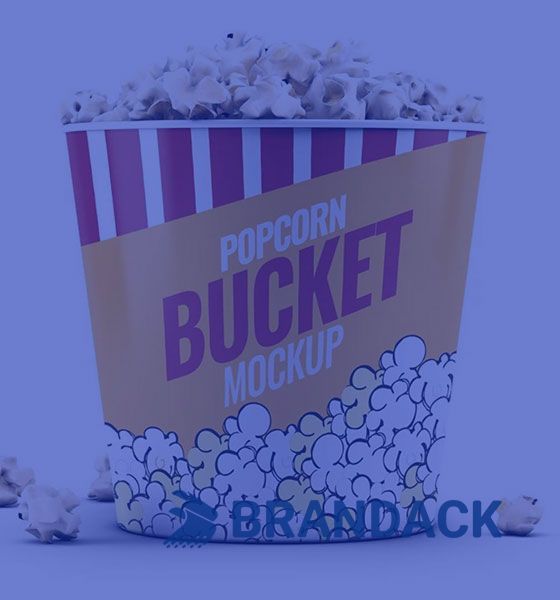Cubo de palomitas de ma&iacute;z de pel&iacute;cula personalizado con logotipo | Contenedor de taza de palomitas d